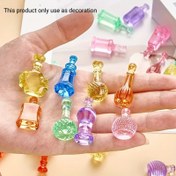 Resim 10 adet Akrilik Yaratıcı Simülasyon Takı Küçük Şişeler, 3D Oyuncak Ev Dekorasyon Aksesuarları, Minyatür Manzara Kullanımı için Mini Süsler - Karışık Stiller ve Renkler 