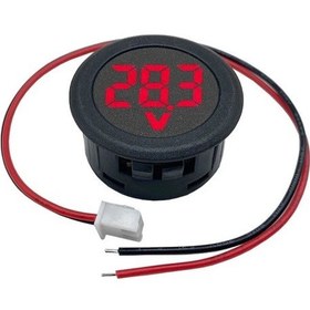 Resim 4-100v Dc Voltmetre Yuvarlak Panel Tip Montajlanabilir Dijital Kırmızı 