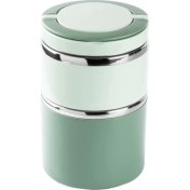 Resim Homıo Yeşil Paslanmaz Çelik Yuvarlak 2 Katlı Yemek Taşıma Kabı 930ML 