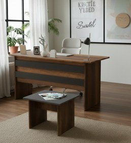 Resim Robin Home Ofis Çalışma Masası Takımı Büro Masa Takımı Ofis Masası + Ofis Sehpası 