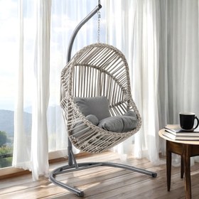 Resim Rehome Kapadokya Tek Kişilik Rattan Bahçe Salıncağı | Beyaz 