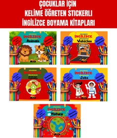 Resim TGR PUBLICATIONS Çocuklar Için Ingilizce Eğitim Seti - Eğlenerek Ingilizce Öğreniyorum (BOYAMA&ÇIKARTMA&ALIŞTIRMA) 