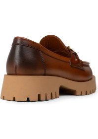 Resim Deery Kadın Hakiki Deri Taba Renkli Tokalı Loafer - 02037ZTBAE01 