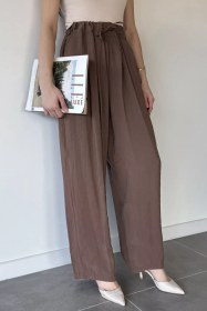 Resim Perry Kadın Bel Lastikli Bol Kesim Pantolon Kahve TZL-P-00020708 