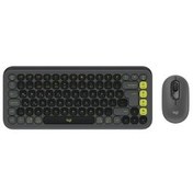 Resim LOGITECH POP ICON COMBO, Siyah-Yeşil, 920-013075, Kablosuz, Türkçe Q, Klavye Mouse Set 