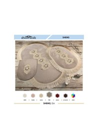 Resim Shems Gri 3'lü Çeyizlik Dantelli Ve Saçaklı Banyo Paspası Halısı Gri 