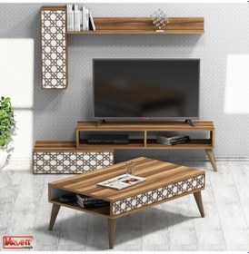 Resim Variant Planet Tv Ünitesi Ve Orta Sehpa Takımı - Beyaz / Ceviz 