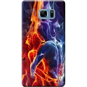 Resim Ceppare Samsung Galaxy Note Fe Kılıf (Fan Edition) SM-N935F Desen Baskılı Silikon Kapak Alevli Aşk STK:150 