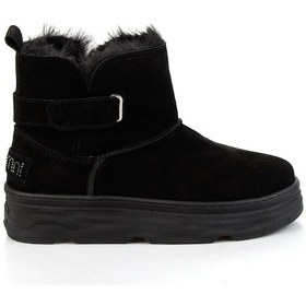 Resim Siyah Hakiki Deri Kadın Bot & Bootie K02748100702 Siyah 