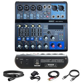 Resim Midex MDX-06FXU Stüdyo Kayıt İçin 6 Kanal Ses Kartlı - 48 V Phantomlu USB Ses Mikseri 