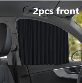 Resim Xuweiwei 2 Adet Manyetik Araç Perdesi Yatay Çizgili Güneşlik Ve Gizlilik Perdesi 