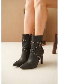 Resim Atye Siyah Cilt Topuklu Bot Çok Renkli 