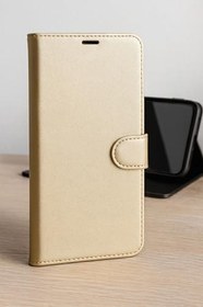 Resim Cekuonline Samsung Galaxy S10 Plus Ile Uyumlu Kılıf Suni Deri Cüzdanlı Kartlıklı Standlı Siyah/Gold 2 Adet 