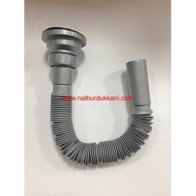 Resim Yılmaz Plastik Körüklü Lavabo Sifonu (Gri) 