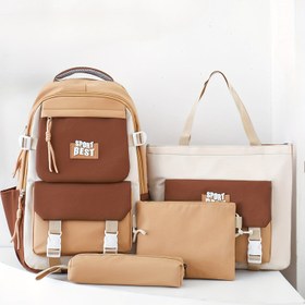 Resim Moda, Basit, Dayanıklı, Sevimli, Büyük Kapasiteli, Çok Yönlü Dört Parçalı Sırt Çantası Seti 