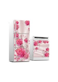 Resim Buzdolabı Ve Bulaşık Makinası Beyaz Eşya Sticker Kaplama Mücevher Gül 