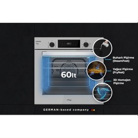 Resim Tommatech TAF6005SS Ankastre Elektrikli Fırın 60 CM Gri Cam 