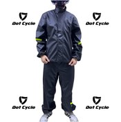 Resim DOT CYCLE Kurye Motorcu Motosiklet Yağmurluk %100 Su Geçirmez Reflektörlü Alt Üst Takım 