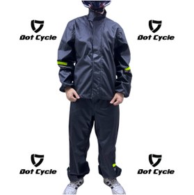 Resim DOT CYCLE Kurye Motorcu Motosiklet Yağmurluk %100 Su Geçirmez Reflektörlü Alt Üst Takım 