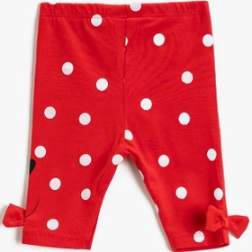 Resim Kız Bebek Minnie Mouse Tayt Pamuklu Lisanslı Fiyon Detaylı 