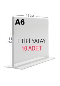 Resim Heroglas 10adet A6 T Tipi Yatay Masa Üstü Şeffaf Pleksi / Föylük-fiyatlık-menü-broşürlük 