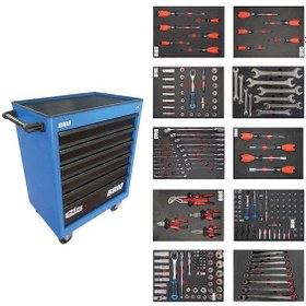 Resim Brio Hareketli Takım Dolabı 6 Çekmece Pro Plus 248 Parça Mavi Dol 