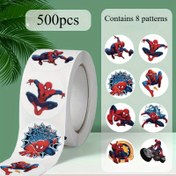 Resim 500 adet Klasik Süper Kahraman Ofis Damgaları ve Sticker'lar, Moda Kahraman, Kendi Yap Sticker Rulo, Çok Bireysel Doğum Günü Hediyesi 