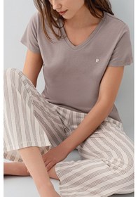 Resim Pierre Cardin Kadın Kahverengi Pijama Takım Kahverengi 