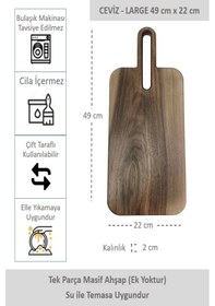 Resim Yekpare Masif Ahşap Sunum Tahtası Kesme Tahtası Ceviz Large 7 