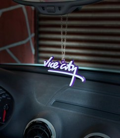 Resim 3dbaydesign Vice City Dikiz Ayna Süsü ( mor-beyaz) 