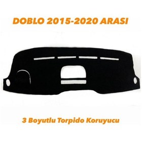 Resim Doblo 2015-2020 Arası 3 Boyutlu Vip Deri Torpido Örtüsü 