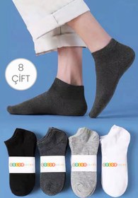 Resim Color Socks 8 Çift Unisex Spor Yazlık Patik Spor Çorapları 