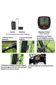 Resim UmoTech Profesyonel Bisiklet Hız Göstergesi Su Geçirmez Dijital Hız ve Mesafe Ölçer 