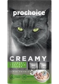 Resim Pro Choice Creamy Kısırlaştırılmış Tavuklu Keçi Sütlü Sıvı Kedi Ödülü 4 x 15 G 