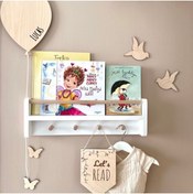 Resim EMTA 60 Cm Beyaz - Naturel Raf Askilik Montessori Kitaplık 