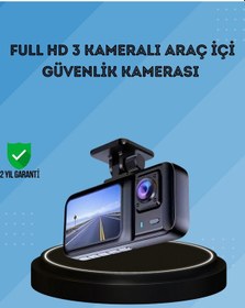 Resim Gld-spt- 360 Kapsama Sahip Full Hd Araç Kamerası 3 Lü Kayıt Gece Görüşlü Dashcam 