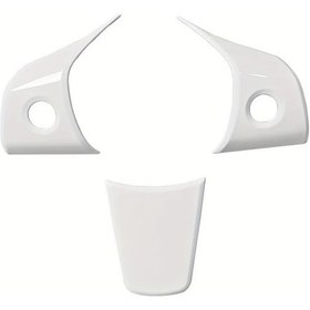 Resim Cloudstore Tesla Model 3 Y Direksiyon Düğme Aksesuarı Dayanıklı Abs Plastik Bright White 