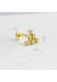 Resim Glorria Altın Piramit Tragus Piercing Altın 