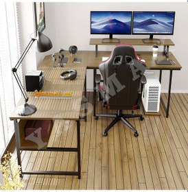 Resim Ceviz L Masa, Oyun Masası L-tipi Bilgisayar Masası 200-c 