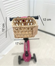Resim AFRALYAHOME Hasır Bambu Rattan Scooter Sepeti Bisiklet Sepeti - Kitaplık Sepeti 