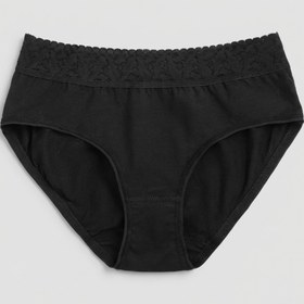 Resim Lisa Crown 3'lü Siyah Pamuk /Elastan Kız Çocuk Üstten Dantelli Slip Külot Set LCPOLINA 