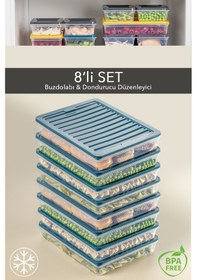 Resim Meleni Home Buzdolabı Mikrodalga Saklama Kabı 8'Li Petrol 8 x 2400 ML Petrol 