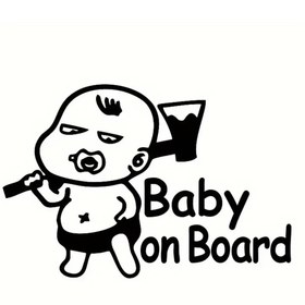 Resim Genel Markalar Arabada Bebek Var Baltalı Oto Arka Cam Sticker 20 X 14 Cm 