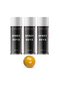 Resim 3 Adet Ral 1007 Koyu Nergiz Sarı Sprey Boya 400 Ml. 