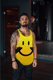 Resim Freeyez Smıle Gym Fitness Tank Top Sporcu Atleti 