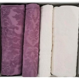 Resim Özdilek Curve Best Set Hamam Seti Banyo Havlu Takımı Mürdüm-krem 