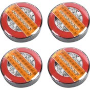 Resim 4pcs 4 Inç Römork Dinamik Kuyruk Işığı 24V LED Kamyon Fren Lambası LED Yuvarlak Su Hamburger Arabalar, Tekneler, Otobüsler Için (Yurt Dışından) 