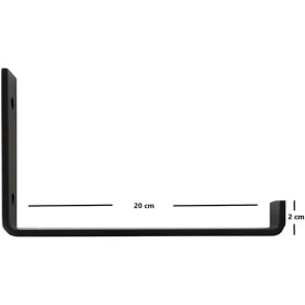 Resim Beasym Raf Altı Ayak Raf Tutucu J Demir 10X20 cm Siyah Montaj Aparatı Beyaz (4 Adet) 