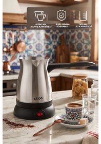 Resim Sinbo SCM-9038 500 ML Paslanmaz Çelik Cezve Türk Kahve Makinesi 