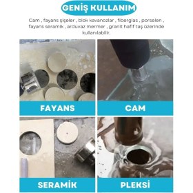 Resim Depolife 14MM Mermer Granit Fayans Cam Yuvarlak Delme Panç Elmas Uç Yuvarlak Açma Matkap Için Karot 
